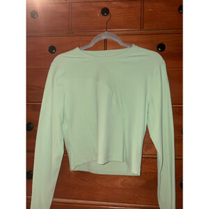 Green Open-Back Lululemon Crop Top